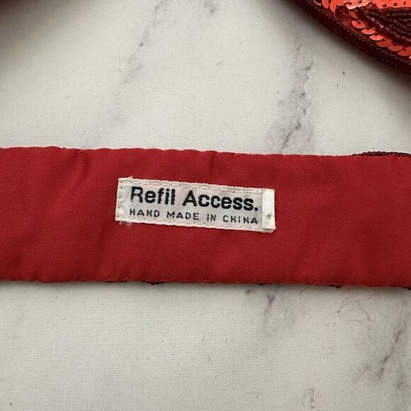 Refil Accessories Womens Vintage 90s Sequin Beaded Belt Size S/M Red Sparkle